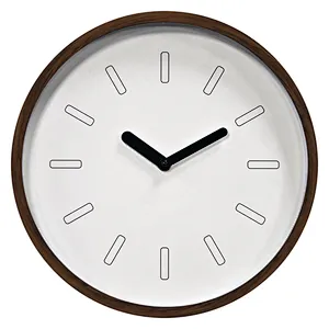 wall clock with wood grain